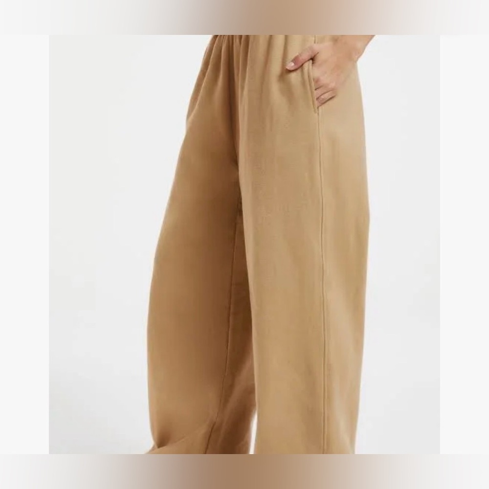 Good American Tan Wide Leg Pants